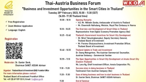 Invitation to Webinar: Thai-Austria Business Forum “Business and Investment opportunities in Smart Cities in Thailand”
